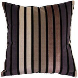 PILLOW DECOR Amethyst Stripes Textured Velvet Throw Pillow, 20"x20" (Polyfill Insert Included)