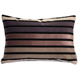 PILLOW DECOR Amethyst Stripes Textured Velvet Throw Pillow, 12"x20" (Polyfill Insert Included)
