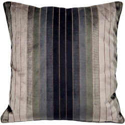 PILLOW DECOR Carbon Stripes Textured Velvet Throw Pillow, 20"x20" (Polyfill Insert Included)