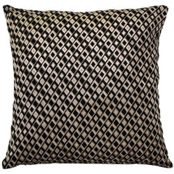 PILLOW DECOR Jager Diamond Textured Velvet Throw Pillow, 20"x20" (Polyfill Insert Included) In Black