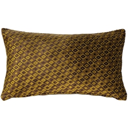 PILLOW DECOR Jager Diamond Textured Velvet Throw Pillow, 12"x20" (Polyfill Insert Included) In Sage