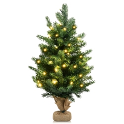 SLICKBLUE 24 Inch Tabletop Fir Artificial Christmas Tree With Led Lights