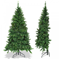 SLICKBLUE Pre-Lit Half Christmas Tree With 8 Flash Modes, Wall-Saving Artificial Holiday Tree