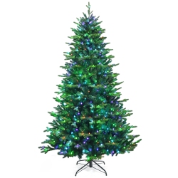 SLICKBLUE Pre-Lit Hinged Christmas Tree With App-Controlled Led Lights, Smart Holiday Display