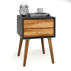 SLICKBLUE Nightstand Wooden End Table Bedside Table