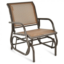 SLICKBLUE Outdoor Single Swing Glider Rocking Chair With Armrest