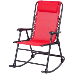 SLICKBLUE Outdoor Patio Headrest Folding Zero Gravity Rocking Chair