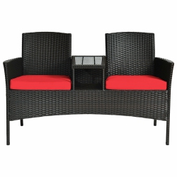 SLICKBLUE Patented Modern Patio Set With Built-In Coffee Table And Cushions