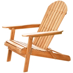 SLICKBLUE Eucalyptus Chair Foldable Outdoor Wood Lounger Chair
