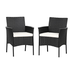 SLICKBLUE 2 Pieces Patio Wicker Chairs With Cozy Seat Cushions