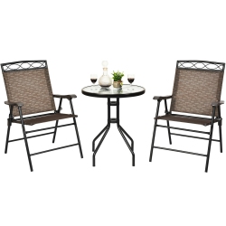 SLICKBLUE Patio Dining Set With Patio Folding Chairs And Table