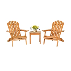 SLICKBLUE 3 Pieces Adirondack Chair Set With Widened Armrest