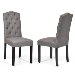 SLICKBLUE Set Of 2 Modern Tufted Dining Chairs With Padded Seat