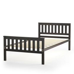 SLICKBLUE Twin Size Wood Platform Bed With Headboard