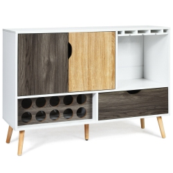 SLICKBLUE Mid-Century Buffet Sideboard Wooden Storage Cabinet