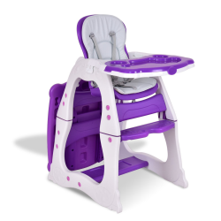 SLICKBLUE 3 In 1 Convertible Play Table Seat Baby High Chair-Purple