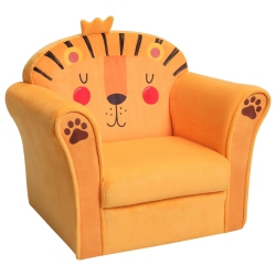 SLICKBLUE Kids Armrest Lion Upholstered Sofa