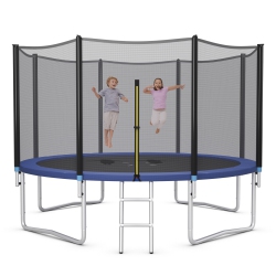 SLICKBLUE Feet Outdoor Trampoline Bounce Combo With Safety Closure Net Ladder-14 Ft