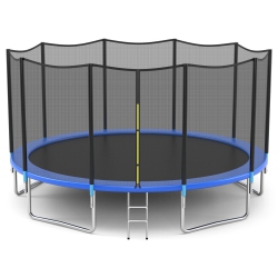 SLICKBLUE Feet Outdoor Trampoline Bounce Combo With Safety Closure Net Ladder-15 Ft