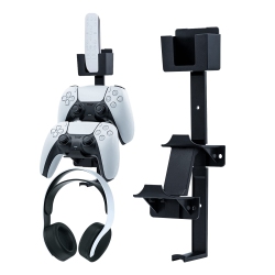 HLD Mcbazel Gamepad Controller & Headset Wall Mount Hanger for Ps5/ps4, Universal Headphone And Controller Holder Headphone Stan