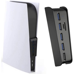 HLD 5 Port USB Hub for Ps5, USB C Hub High-Speed Expansion Charger USB Extender for Playstation 5 Console