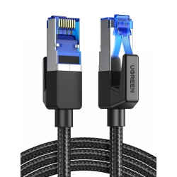 HLD 10Ft Cat 8 Ethernet Cable High Speed Braided 40GBps 2000Mhz Network Cord Cat8 Rj45 Shielded Indoor Heavy Duty LAN Cables C