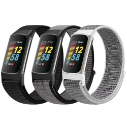 HLD Avod Sport Loop Nylon Watch Bands Only Compatible With Fitbit Charge 5 Bands, Adjustable Breathable Replacement Soft Nylon L In Multicolor