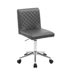 BEST MASTER Barry 24.5" Faux Leather Swivel Office Chair In In Gray