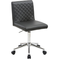 BEST MASTER Furniture Barry 24.5" Faux Leather Swivel Office Chair In In Black