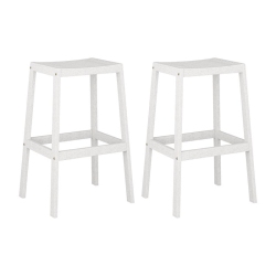CORLIVING CANADA Corliving Miramar Washed Wood Outdoor Bar Stool In White