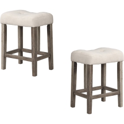 BEST MASTER Furniture Vitaliya 24" Wood Counter Stool In Natural Oak (Set Of 2)