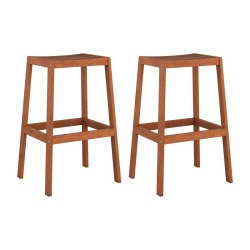 CORLIVING Miramar Natural Hard Wood Outdoor Bar Stool