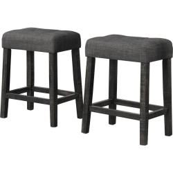 BEST MASTER Furniture Yosef 24" Wood Counter Stool In (Set Of 2) In Charcoal