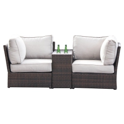 LIVING SOURCE International 3-Piece Seating Group With Cushions In Espresso/gray