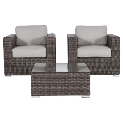 LIVING SOURCE International 3-Piece Wicker Conner Seating Group In Espresso