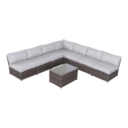 LIVING SOURCE International 8-Piece Seating Group With Cushions In Brown/gray