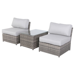 LIVING SOURCE International 3-Piece Wicker/rattan Sectional Set In In Gray