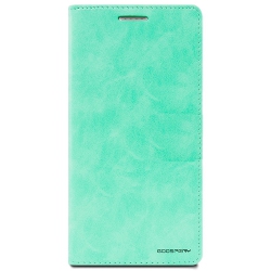 GOOSPERY Topsave Bluemoon Flip Card Slot Without Magnetic Clip Leather Folio Wallet Flip In Teal