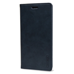 GOOSPERY Topsave Bluemoon Flip Card Slot Without Magnetic Clip Leather Folio Wallet Flip In Navy Blue