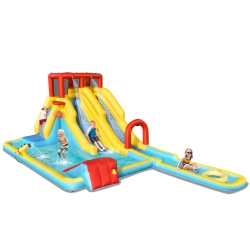 TOPBUY Inflatable Water Slide Castle House Water Gun & Climbing Wall