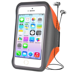 CC Topsave Universal Up to 6.7-Inch Outdoor Gym Sports Armbands Case Waterproof, Lightweight, Thin, Sweatproof, Gray In Orange