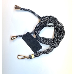 CC Topsave Universal Crossbody Or Neck Cell Phone Lanyards With Pad, Adjustable Shoulder Neck Straps, Gray Mix In Black