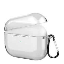 CSMART [Cs] Airpods Case Silicone Thin Soft Skin Non-Slip Protective Cover With Key Chain for Apple Airpods 3 3Rd Gen., Clear