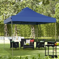 TOPBUY Patiojoy 10'x 10' Pop Up Canopy Tent Easy Set-Up Outdoor Tent Commercial Instant Shelter W/ 3 Adjustable Heights Blue/grey/white