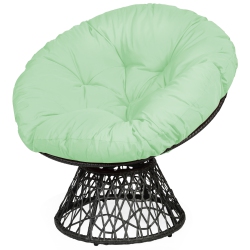 TOPBUY Patiojoy Rattan Papasan Chair Ergonomic Chair All-Weather Wicker 360-Degree Swivel Cushion for Outdoor & Indoor Red/black/green