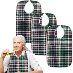 CANADIAN LINEN Bibs, 18"x36", 3 Pack, Waterproof Adult Bibs, Adult Dining Bibs, Clothing Protector Adult Bib, Reusable Adult Bibs, Washable Adult