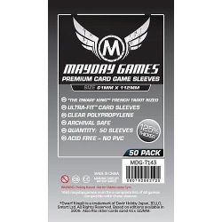 MAYDAY GAMES Board Game "french Tarot" Size Premium Card Sleeves: "clear" (61MM X 112Mm) 50 Thick Sleeves Per Pack