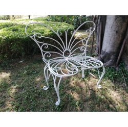 HI-LINE GIFT LTD Metal Garden Butterfly Chair In White
