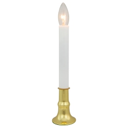 NORTHLIGHT 9" And Gold C7 Light Christmas Candle Lamp With Timer In White