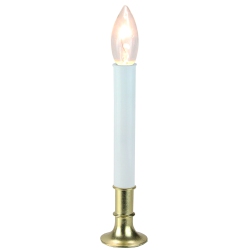NORTHLIGHT 9" Pre-Lit And Gold C7 Light Christmas Candle Lamp With Sensor In White